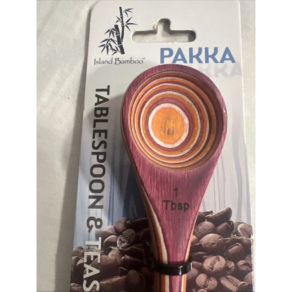 Island bamboo Pakka Collection Wood 2 in 1 Measuring Spoon Brown Table/Teaspoon